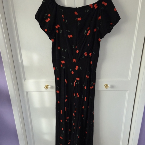 Women's Midi Dress in Black and Cherries Print by ASOS - Picture 9 of 12